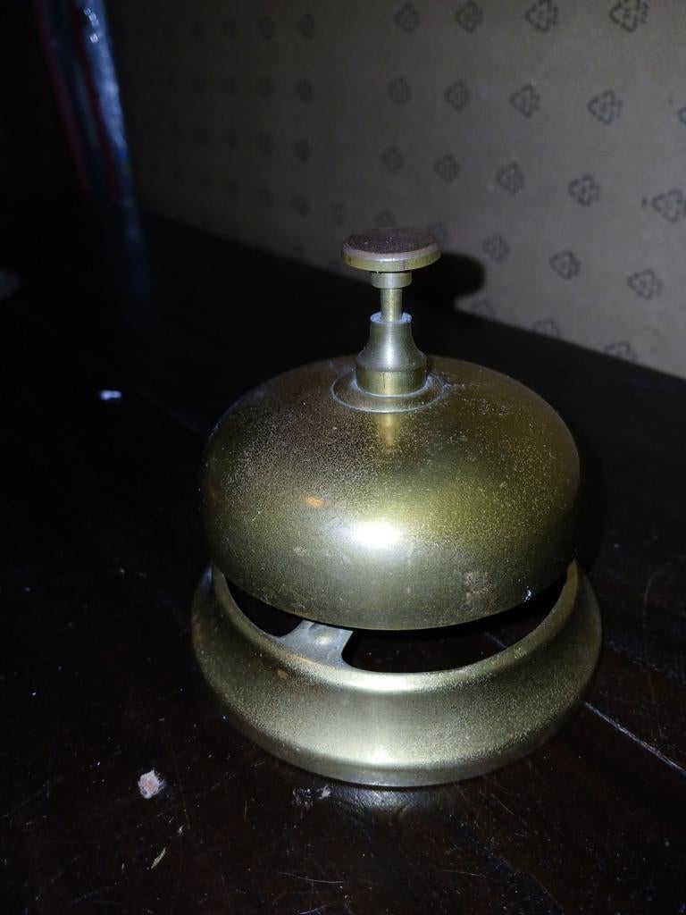 Vintage messing hotelbeoordelingen,tafelbel, Ophalen of Verzenden