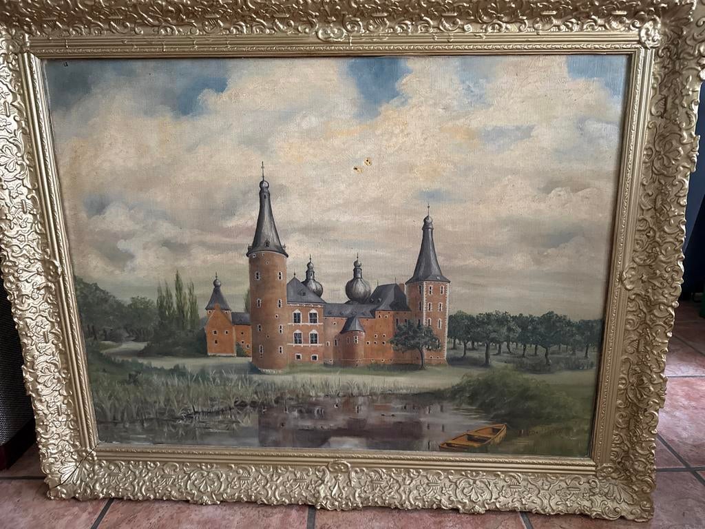 Schilderij Kasteel Hoensbroek, Dautzenberg, ca. 1954, Ophalen of Verzenden