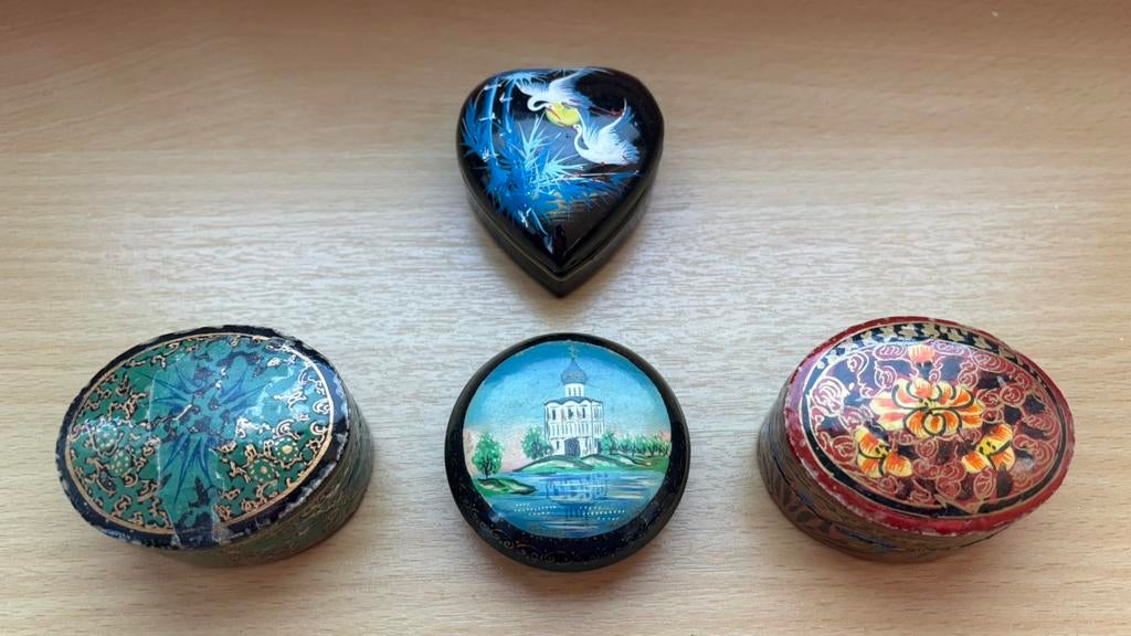 Sieraden 4x bakjes van hout, Ophalen of Verzenden, Zo goed als nieuw
