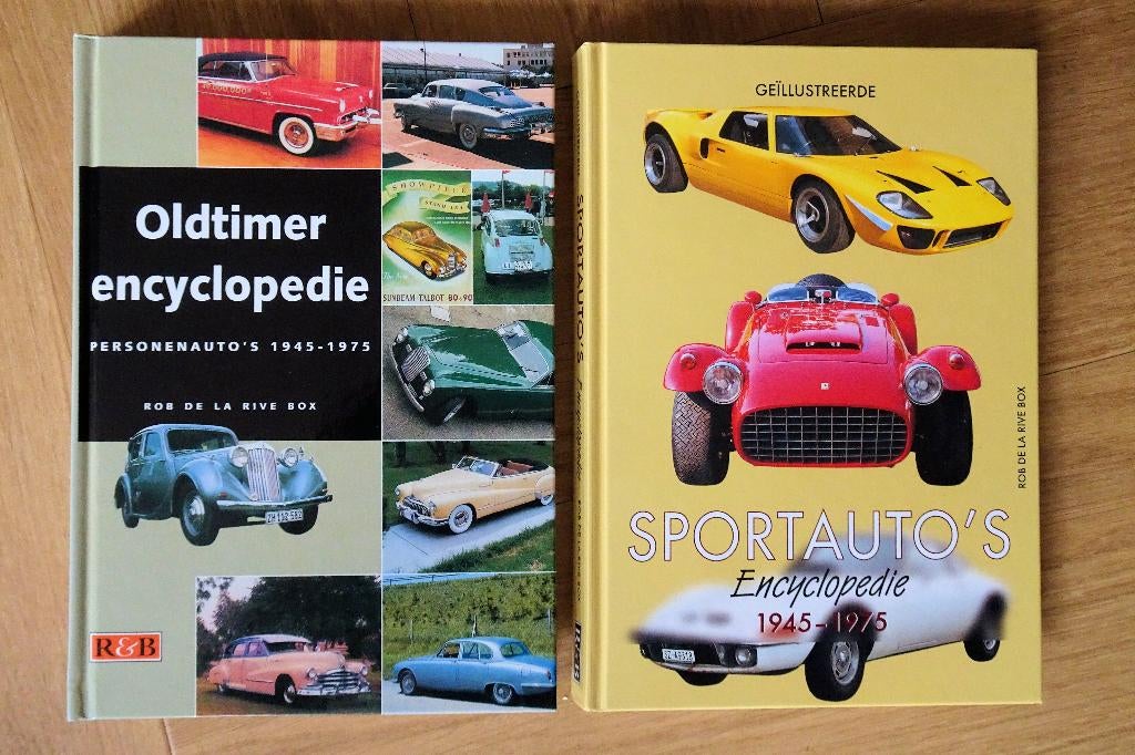 2 x oldtimer catalogus 1945-1975, Boeken, Auto's | Boeken, Algemeen, Ophalen of Verzenden, Zo goed als nieuw, Rob de la Rive Box