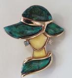 Broche dame met metallic hoed, Ophalen, Overige materialen, 4 tot 7 cm, Nieuw