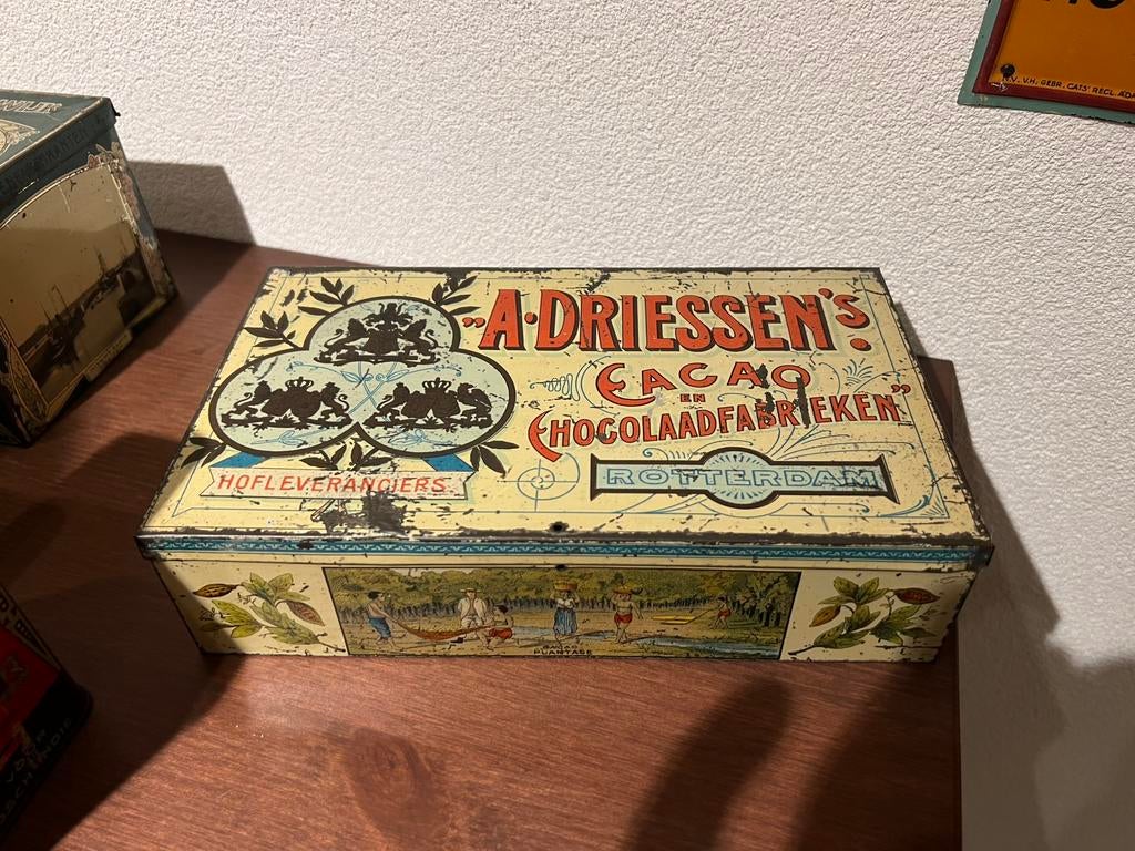 Driessen chocoladeblik Rotterdam, Verzamelen, Blikken, Ophalen of Verzenden, Zo goed als nieuw, Overige