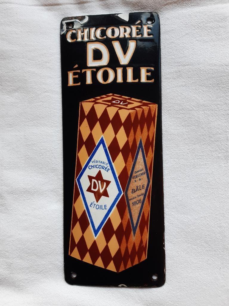 emaille bord bordje deurpostje chicoree etoile, Antiek en Kunst, Ophalen of Verzenden