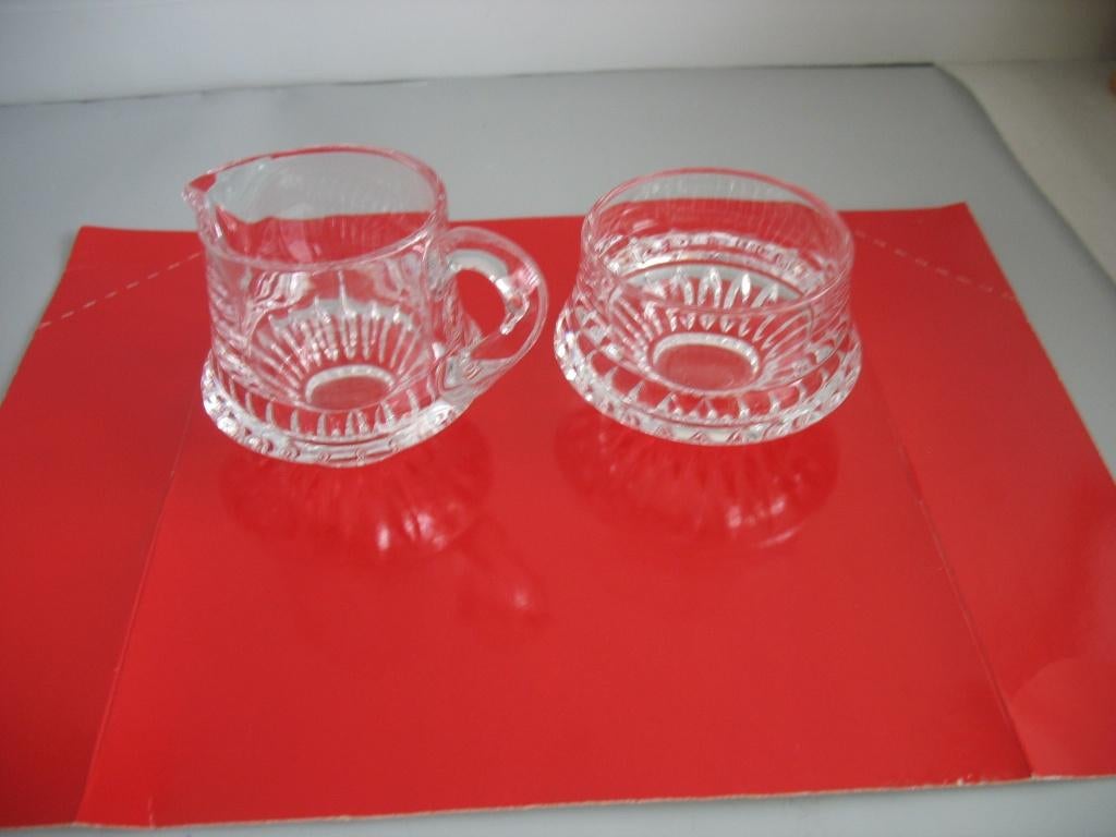 roomstel suikerpot met kristal, Antiek en Kunst, Antiek | Glas en Kristal, Ophalen of Verzenden