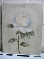 SCHILDERIJ ROOS OP CANVAS, MERK RIVERDALE, BROCANTE € 10,00, Ophalen of Verzenden, Gebruikt, Schilderij