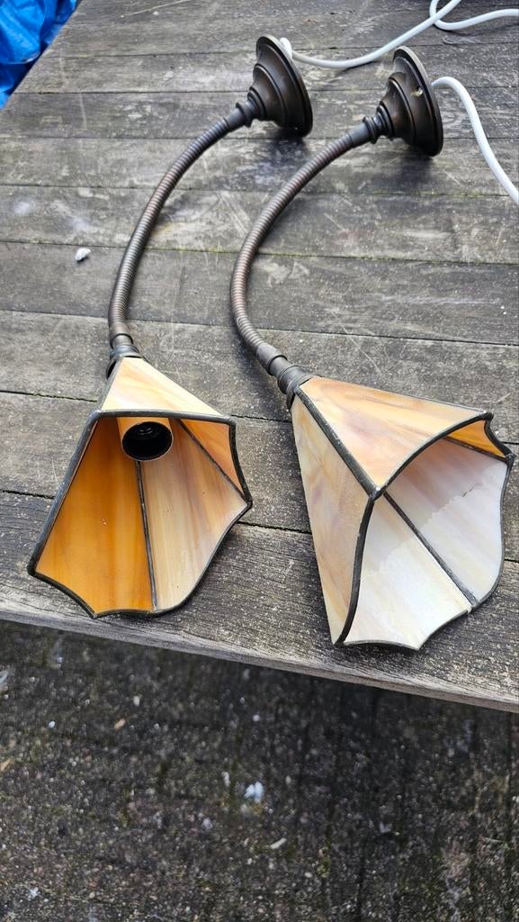 Set van 2 vintage Tiffany-stijl wandlampen, Ophalen of Verzenden