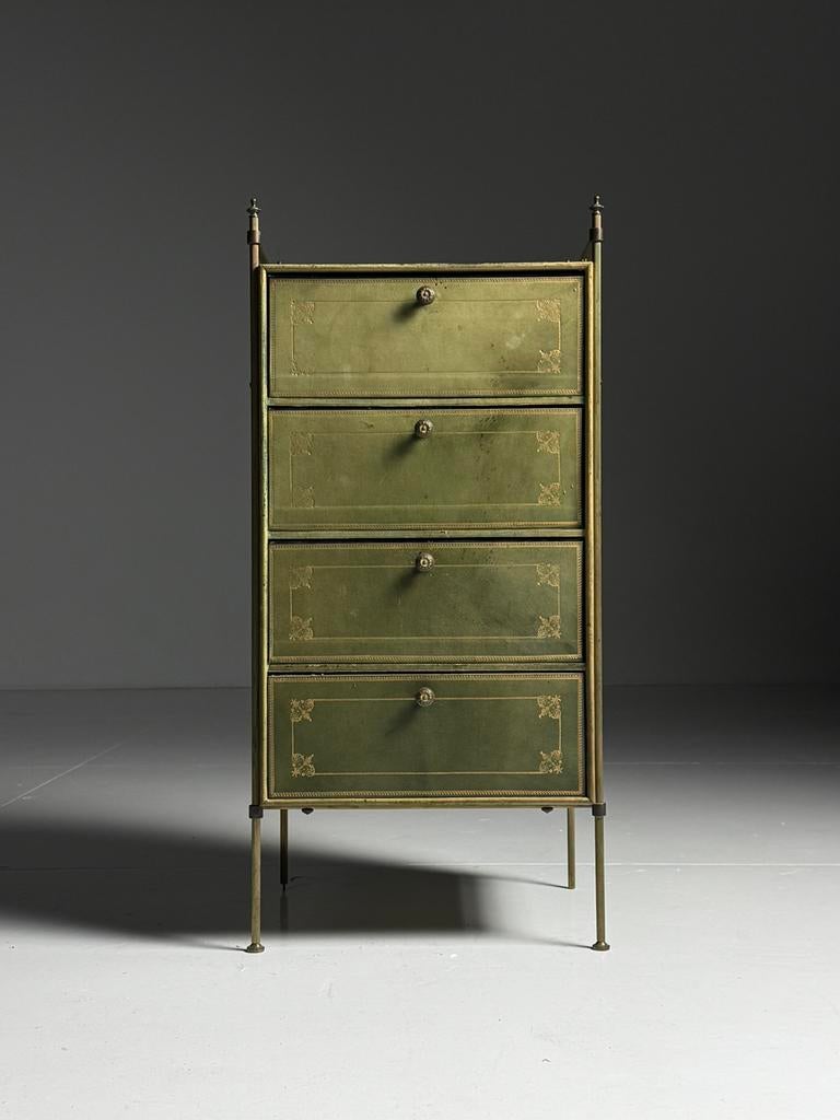 Lederen ladekastje vintage