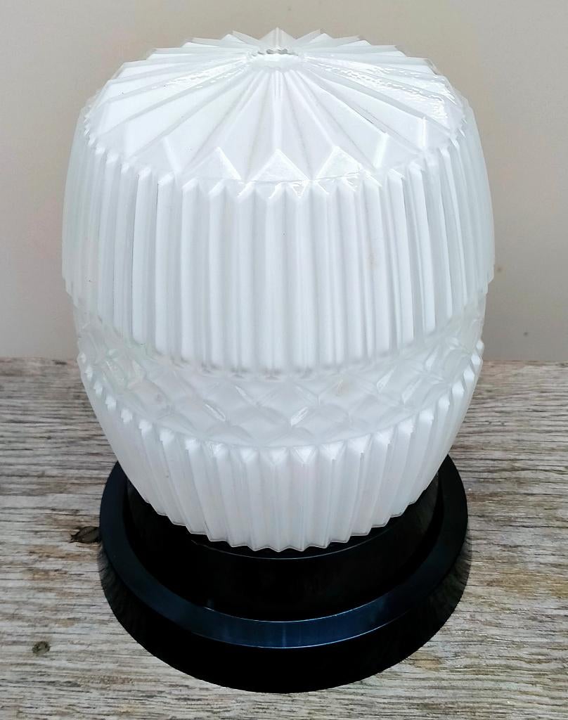 Antiek Glazen Jugendstil Thabur Lamp Bollamp Plafondlamp, Huis en Inrichting, Lampen | Plafondlampen, Ophalen of Verzenden, Zo goed als nieuw