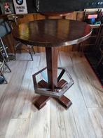 Houten statafel met ijzeren voetsteun, Ophalen, Gebruikt