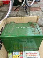 Antieke veldtelefoon in houten kist, Ophalen of Verzenden, Overige soorten, Overige gebieden, Overige typen