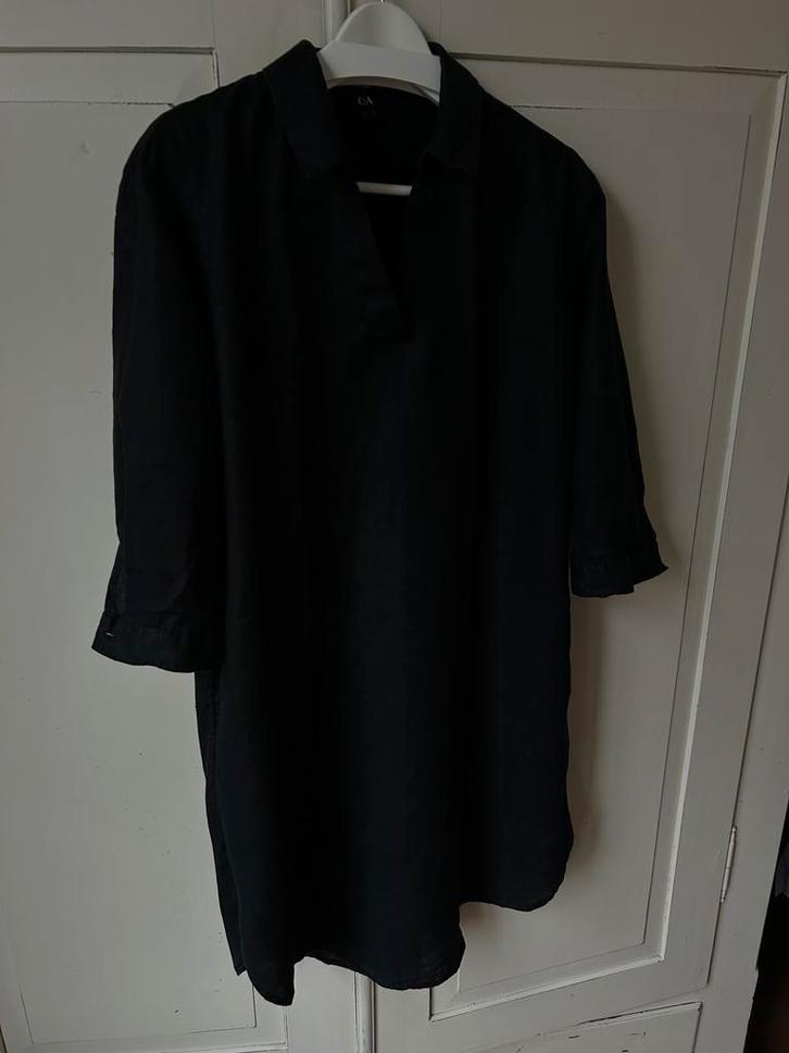 Linnen jurk zwart nieuwstaat, Kleding | Dames, Jurken, Zo goed als nieuw, Maat 38/40 (M), Zwart, Ophalen