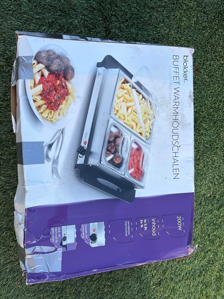 Blokker Buffet Warmhoudschalen - 200W, 4.5L inhoud, Ophalen of Verzenden, Gebruikt