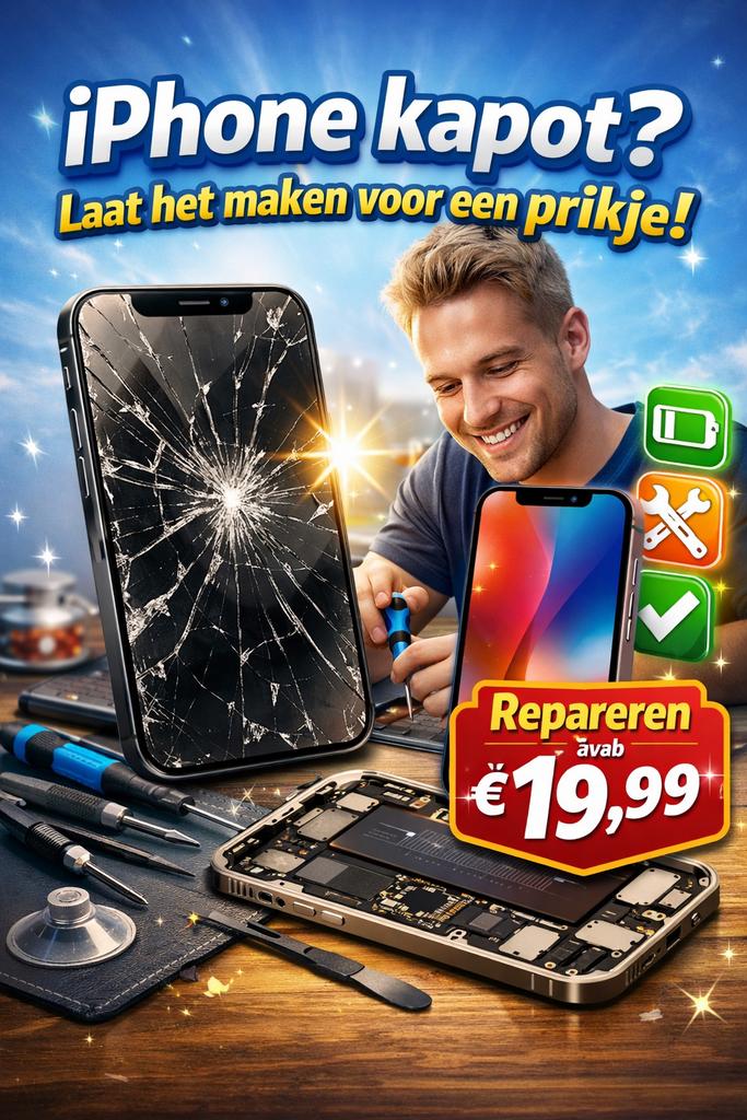 Iphone Reparatie Vanaf €19,99!, Ophalen of Verzenden