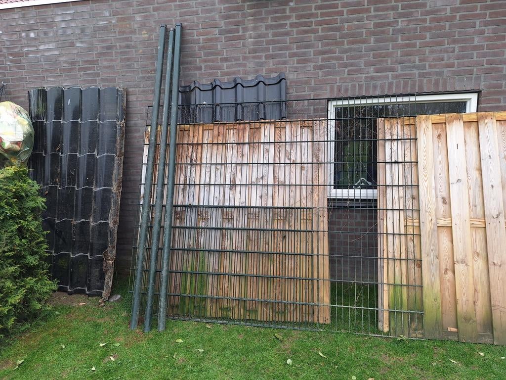 Dubbelstaafmat hekwerk zwaar (8-6-8 mm) met palen, Ophalen, IJzer, Dubbelstaafmat hekwerk