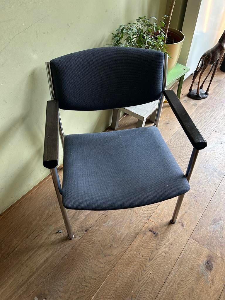 Gispen look stoel, Huis en Inrichting, Stoelen, Ophalen, Gebruikt, Blauw, Eén