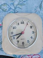 Vintage Crème Wandklok - Quartz Uurwerk, Ophalen of Verzenden, Gebruikt, Analoog, Wandklok