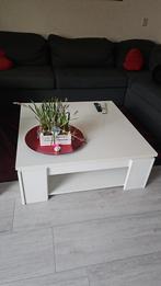 Witte salontafel met opbergruimte, Huis en Inrichting, Overige materialen, Gebruikt, 50 tot 100 cm, Vierkant