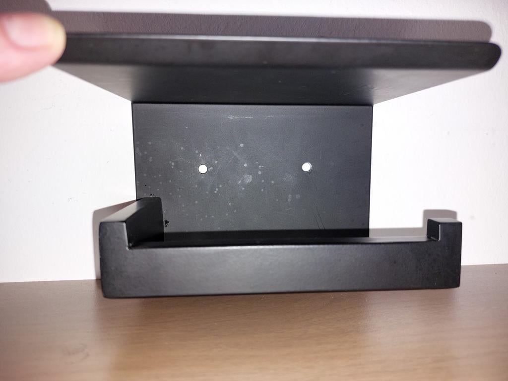 Industriële Toiletrolhouder Zwart met Plankje, Ophalen, Nieuw, Zwart, Overige typen