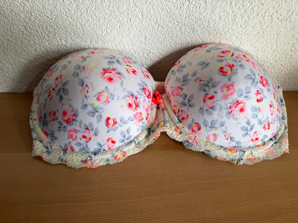 Victoria's Secret Strapless BH Bloemenprint - 75D, Ophalen of Verzenden, Roze, BH