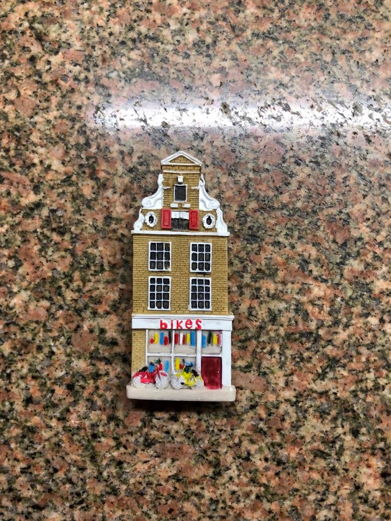 Miniatuur grachtenpand 'bikes' magneet, Ophalen of Verzenden, Gebruikt