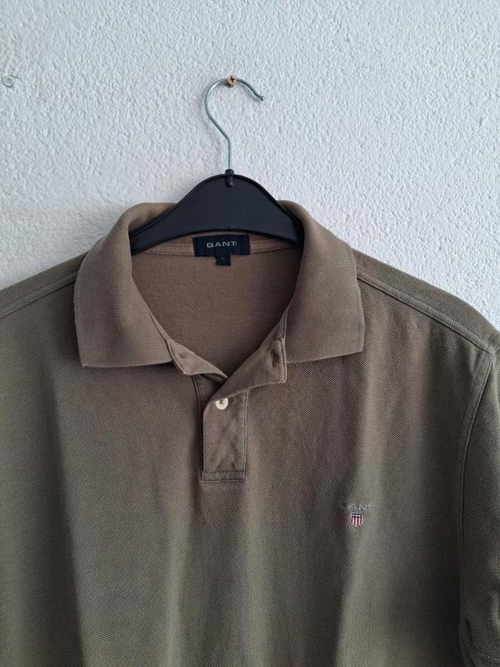GANT Polo Shirt Heren - Maat L -, Kleding | Heren, Polo's, Zo goed als nieuw, Maat 52/54 (L), Bruin, Ophalen of Verzenden