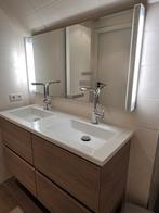 Mooie wastafel kranen en douche kranen en badkamerspiegel, Ophalen, 100 tot 150 cm, Overige typen, Zo goed als nieuw