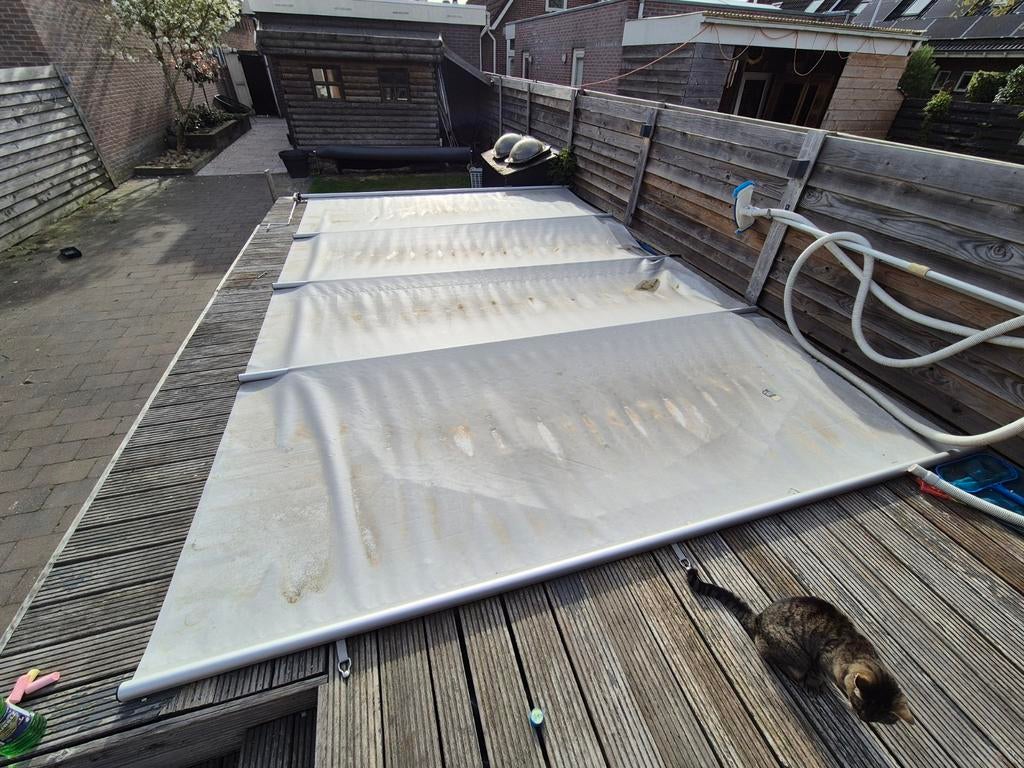 Dekzeil zwembad met stavenafdekking, Tuin en Terras, Zwembad-toebehoren, Ophalen, Zo goed als nieuw, Afdekzeil