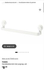 IKEA TISKEN Handdoekenrek met zuignap, wit, Ophalen of Verzenden, Zo goed als nieuw, Wit, Handdoekenrek