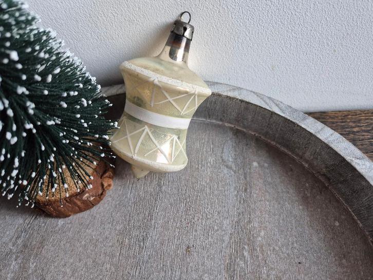 Vintage kerstbal tol zilver 560, Diversen, Kerst, Gebruikt, Ophalen of Verzenden