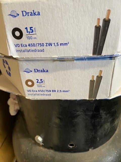 1X ZWART 1.5MM 100 MTR, Doe-het-zelf en Verbouw, Elektra en Kabels, Ophalen, Nieuw, Overige typen