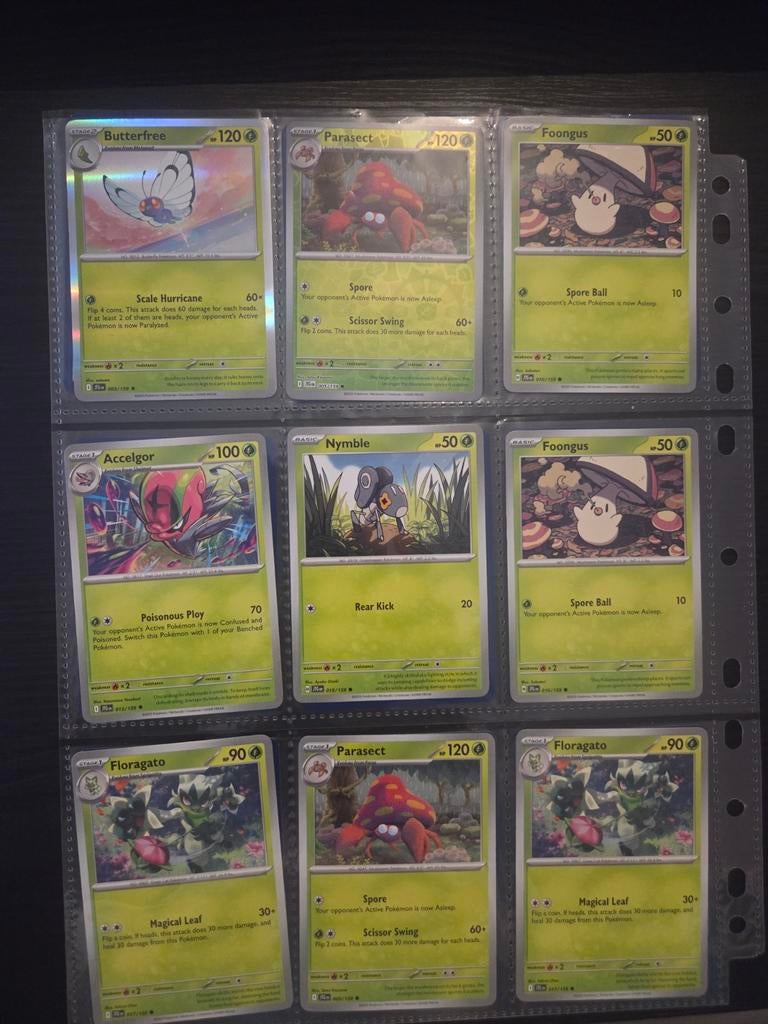 Pokémon kaarten: Butterfree, Parasect, Foongus, Accelgor, Ophalen of Verzenden