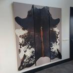 Koeienhuid wandkleed /doek .drieluik, Antiek en Kunst, Ophalen of Verzenden