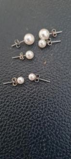 Witte parel oorknopjes, Ophalen of Verzenden, Wit, Overige materialen