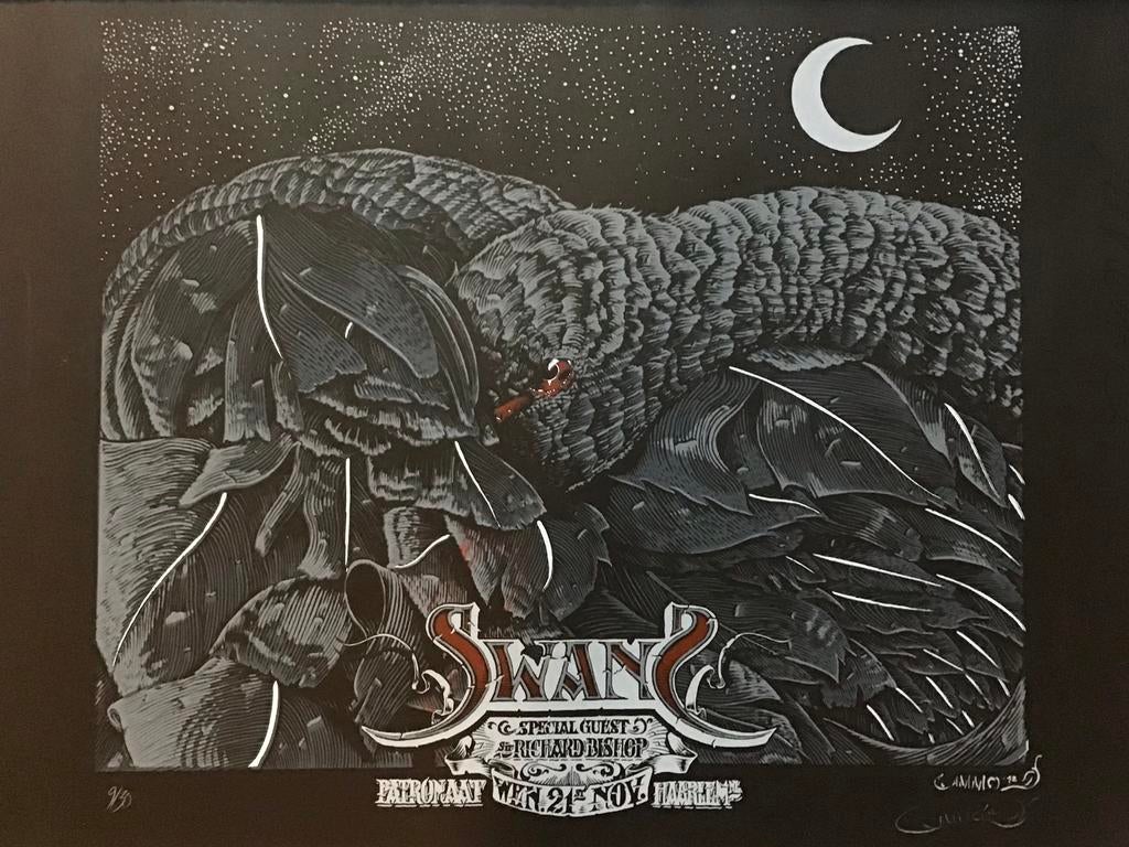 Swans poster zeldzaam Haarlem 2012 Michael Gira gesigneerd, Verzamelen, Ophalen of Verzenden, Gebruikt, Poster, Artwork of Schilderij
