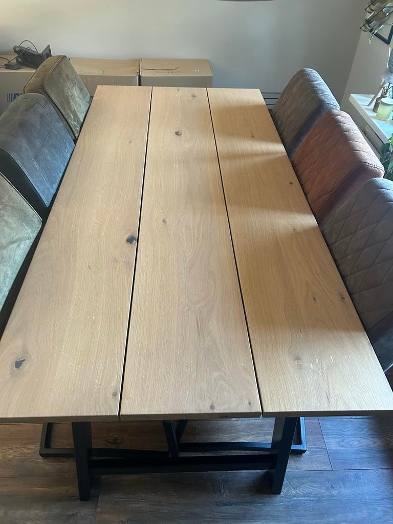 Eettafel 190x90, Ophalen, Gebruikt, 50 tot 100 cm, Vijf personen of meer
