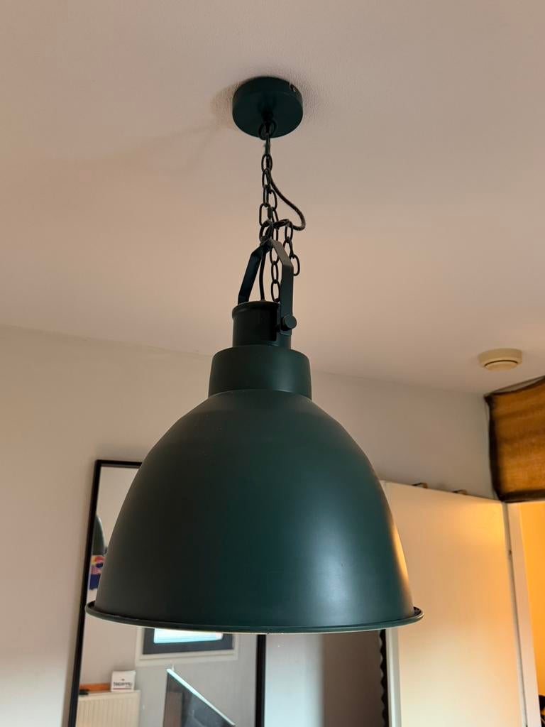 Groene hanglamp, Huis en Inrichting, Lampen | Hanglampen, Ophalen, Zo goed als nieuw, Minder dan 50 cm