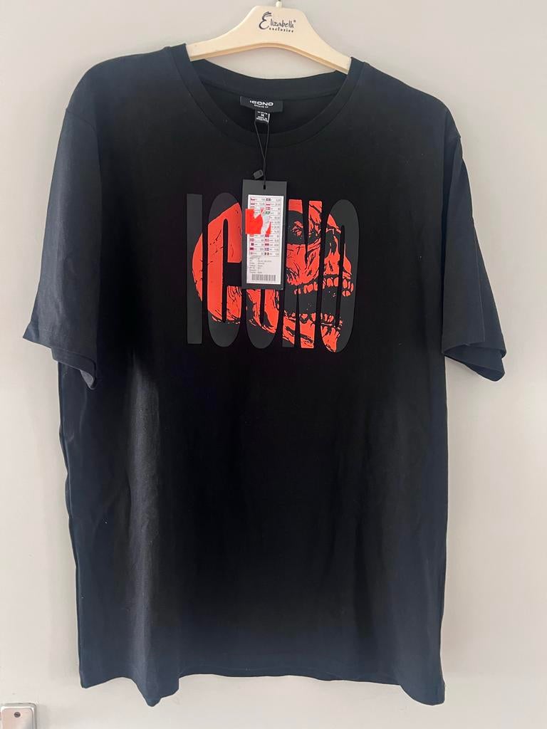 Icono T-shirt met schedelprint - Nieuw met kaartjes, Kleding | Heren, Ophalen of Verzenden, Nieuw, Maat 48/50 (M), Zwart