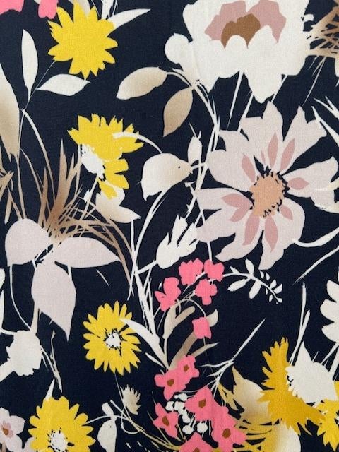 No Man’s land lange jurk XL valt 40 blauw geel roze flower, Maat 38/40 (M), Zo goed als nieuw, No Man's Land, Onder de knie