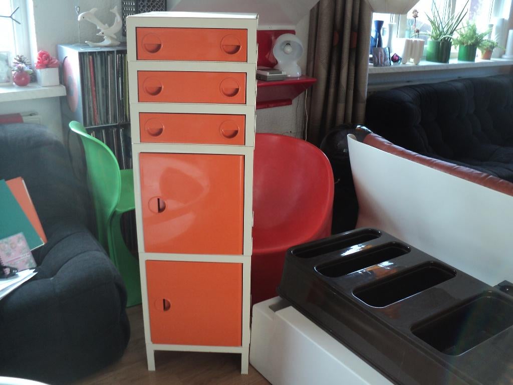 Flair kunststof kast oranje jaren 70 design space age retro, Ophalen, Vintage, Gebruikt, ?