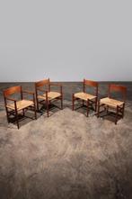 Hans Wegner for Carl Hansen & Søn,Denmark 2 CH37 and 2 CH36, Bruin, Ophalen of Verzenden, Zo goed als nieuw, Vier