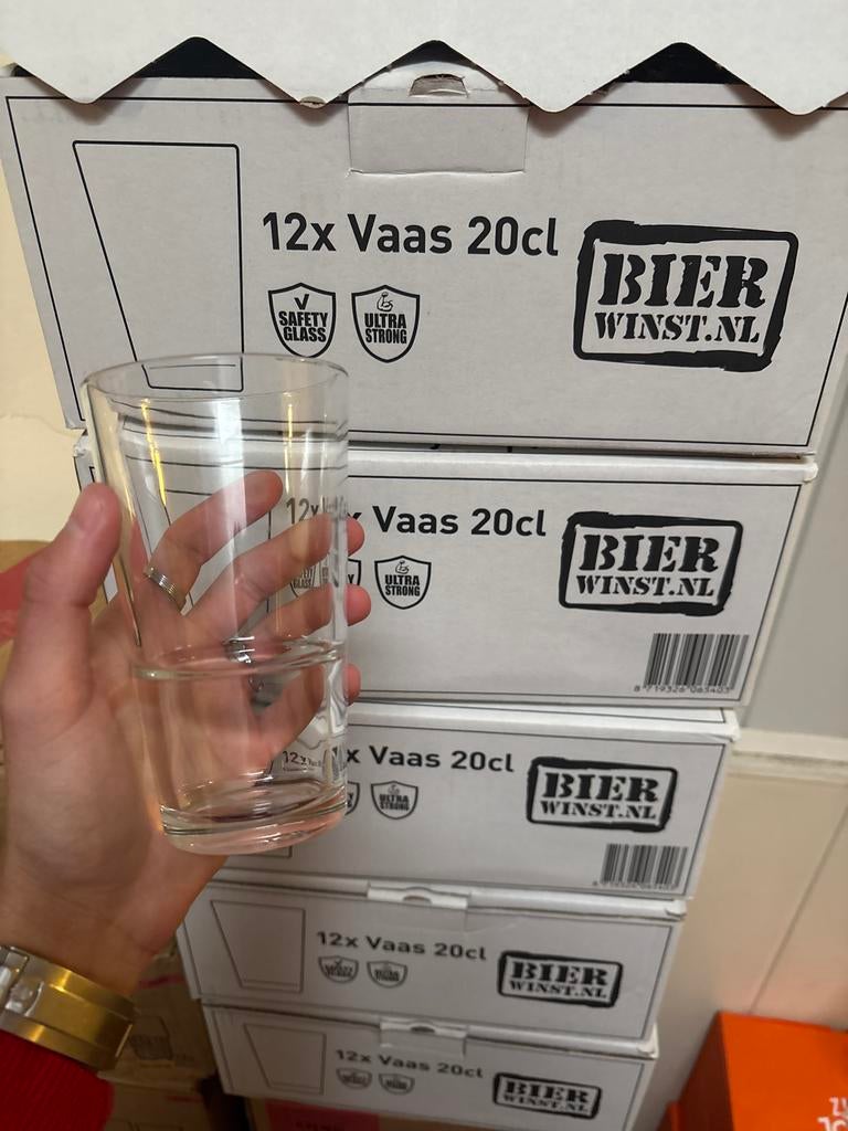 60 bier stapel glazen, Ophalen, Nieuw, Overige merken, Glas