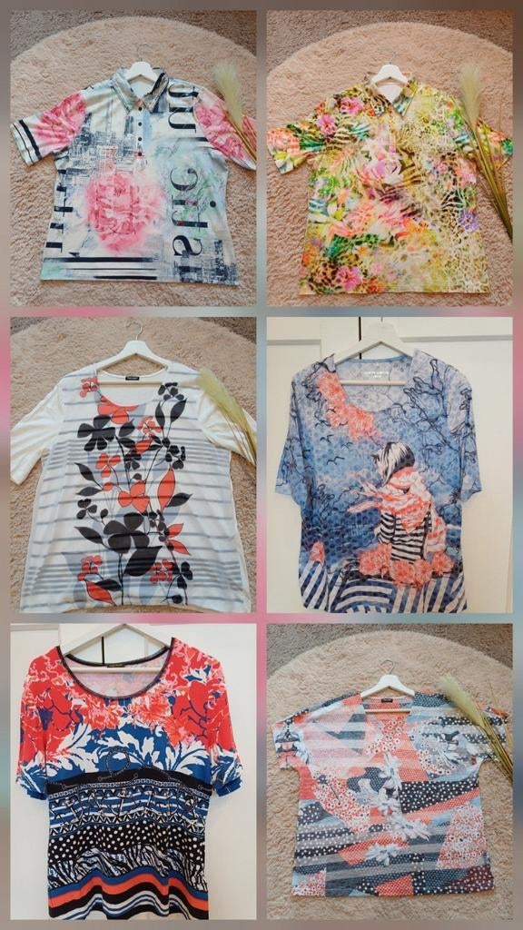 6 Dames Shirts Korte Mouw - Gerry Weber & Lucia, Kleding | Dames, T-shirts, Maat 42/44 (L), Ophalen of Verzenden, Zo goed als nieuw