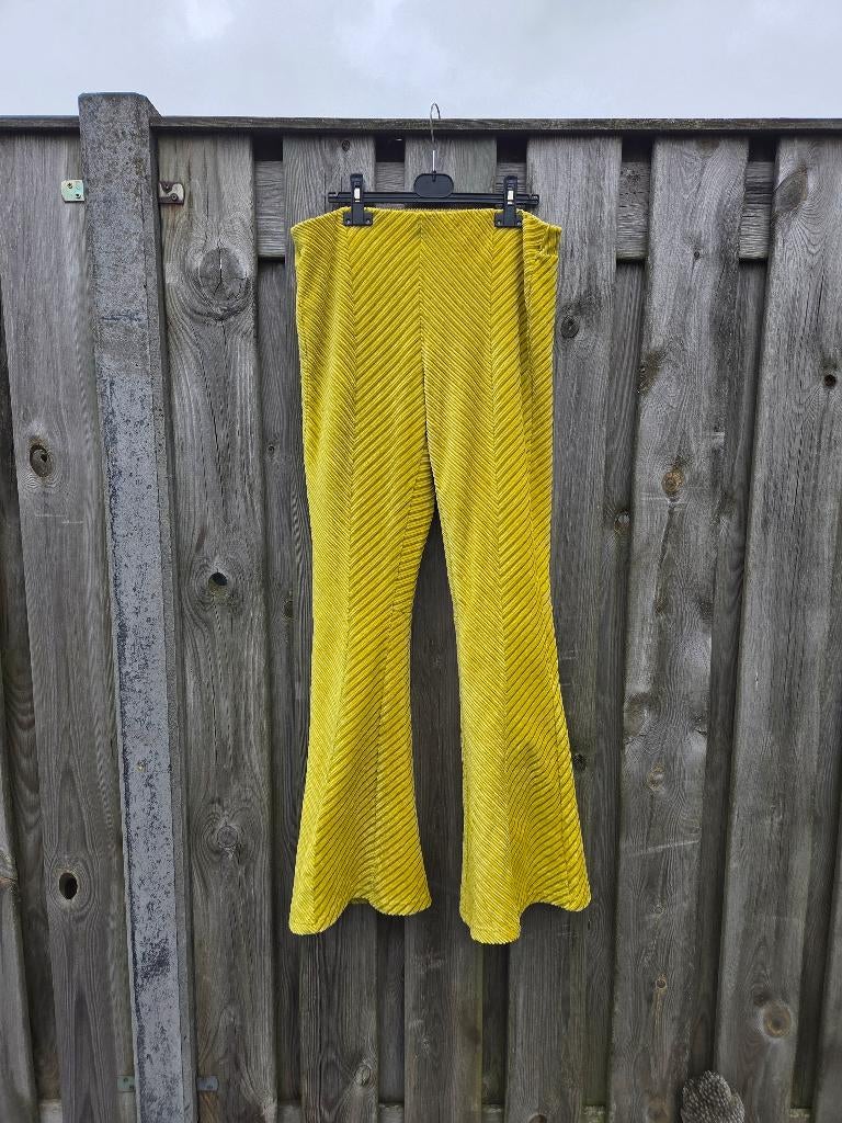 Gele broek Free People nieuw, Kleding | Dames, Broeken en Pantalons, Geel, Maat 42/44 (L), Nieuw, Lang