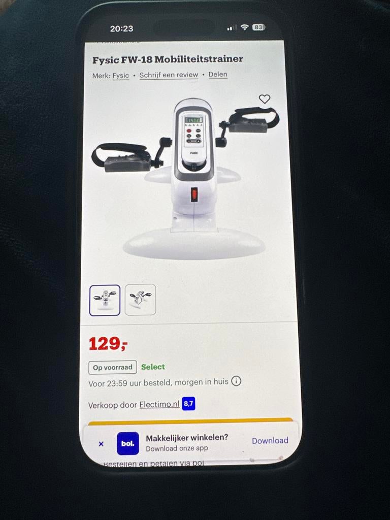 Compacte Voet Hometrainer - Ideaal voor Revalidatie & Fithei, Kunststof, Armen, Ophalen of Verzenden, Zo goed als nieuw
