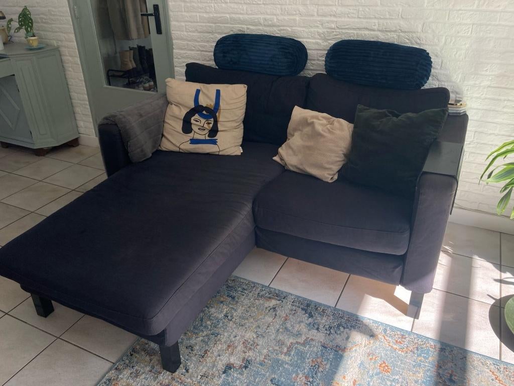 Gratis tweezitsbank met chaise longue af te halen, Ophalen, Gebruikt, 150 tot 200 cm, Hoekbank