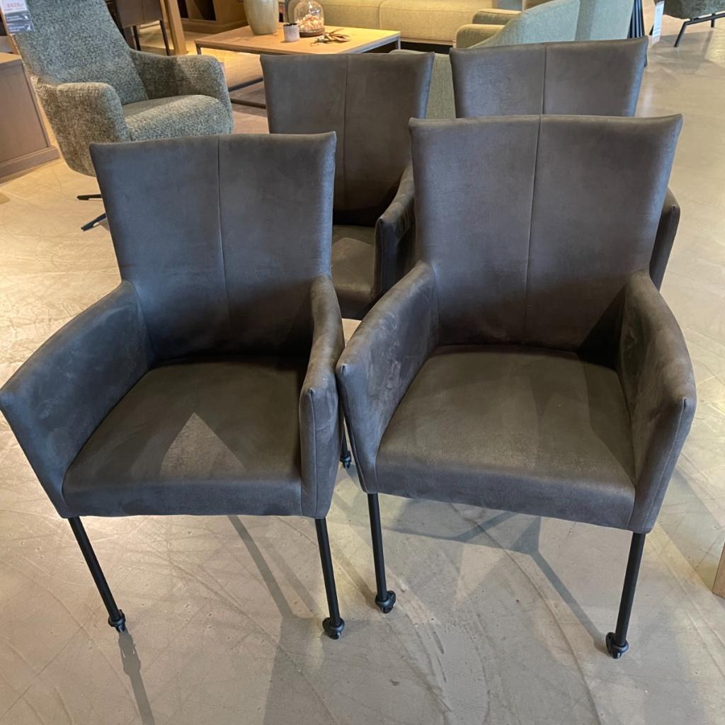 Malonno Armstoel - Set van 4 Antraciet - IN.HOUSE, Niet ingevuld, Niet ingevuld, Niet ingevuld