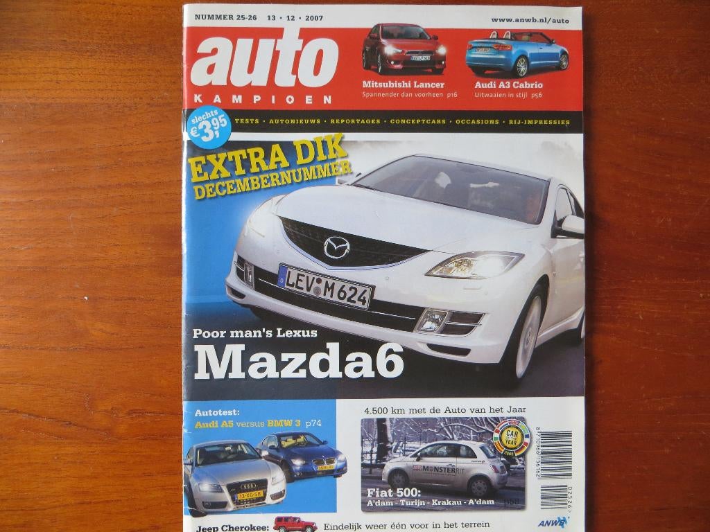 Autokampioen 25-26 2007 Mazda 6, Fiat 500, A5, Cherokee, A3, Ophalen of Verzenden, Nieuw, Mazda