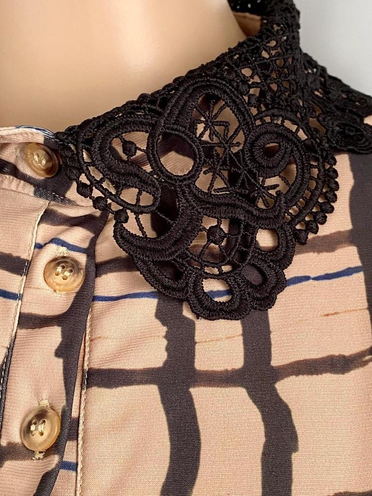 H1008 Nieuw: Sophia Perla maat 38=M blouse top shirt beige, Kleding | Dames, Maat 38/40 (M), Beige, Nieuw, Ophalen of Verzenden