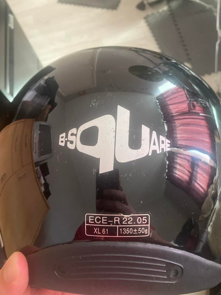 B-Square scooterhelm, maat XL, zwart, Fietsen en Brommers, Brommerhelmen, Ophalen, Gebruikt, Extra large of groter