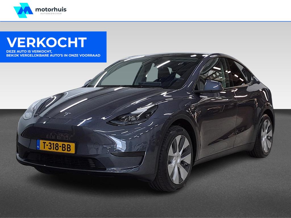 Tesla Model Y 58KWH 238PK RWD NAVI LEDER PANO LED CAMERA NAP, Auto's, Tesla, Automaat, 238 pk, Gebruikt, Zwart